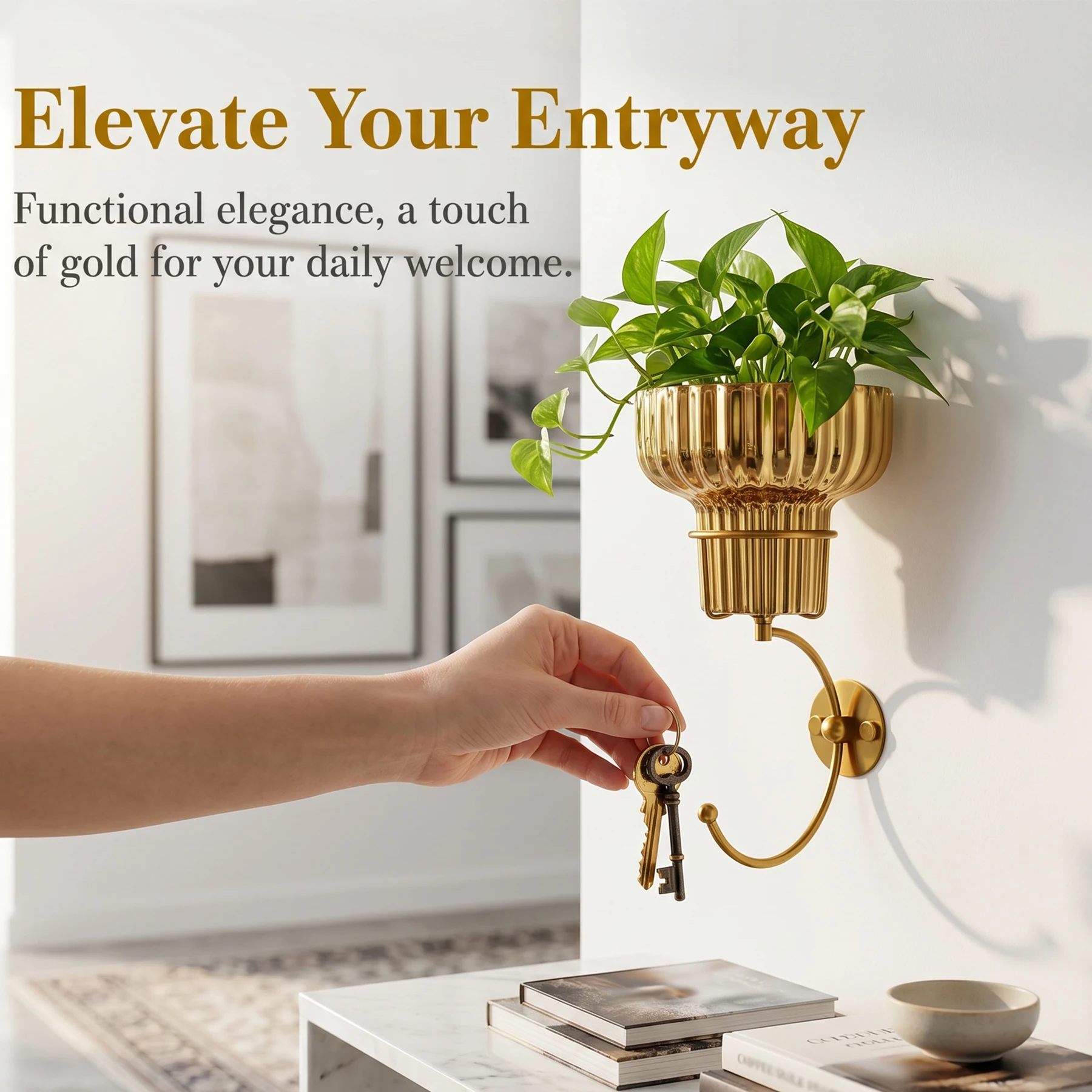 OAKVENA vase gold entryway